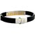 The Jewelbox Two Tone L Design Rubber Stainless Steel Mens Bracelet Wrist Band