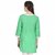 Pear Blossom Women's Stylish Green Cotton Floral Printed A-Line Tunic