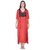 Claura Women's Satin Pack of 6 pc Night Dress in Red