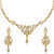 Kriaa by JewelMaze Zinc Alloy Gold Plated White Austrian Stone Necklace Set-AAA0661
