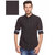 Mufti Black Spread Collar Full sleeves Casual Shirt For Men