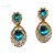 Fashionable Blue  golden drop Earrings for women  Girls by shrungarika ( E-375 )