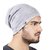 NEW Men Beanie Baggy Slouchy cap hat with Ring thin winter/fall Hat Grey
