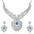 Jewelmaze Silver Plated Blue Alloy Necklace Set For Women