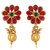 Spargz Gold Plated Flower Multicolor Pendant Earrings Beads Chain AIPS 258