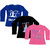 Indistar Girls Cotton Full Sleeve Printed T-Shirt (Pack of 3)_Blue::Black::Pink_Size-6-7 Years
