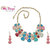 My Design Princess Look Muticolor Fashion Necklace Earrings Set For Women And Girls
