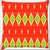 Snoogg Green Diamond Orange Pattern Digitally Printed Cushion Cover Pillow 20 x 20 Inch