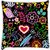 Snoogg  colorful floral seamless pattern in cartoon style seamless pattern Digitally Printed Cushion Cover Pillow 16 x 16 Inch