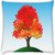 Snoogg  colorful tree Digitally Printed Cushion Cover Pillow 16 x 16 Inch