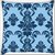 Snoogg Blue Leafy Pattern Digitally Printed Cushion Cover Pillow 20 x 20 Inch