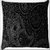 Snoogg Paisely pattern black Digitally Printed Cushion Cover Pillow 16 x 16 Inch
