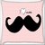 Snoogg I love Mustache Digitally Printed Cushion Cover Pillow 16 x 16 Inch