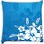 Snoogg  abstract vector wallpaper of floral themes in blue  Digitally Printed Cushion Cover Pillow 16 x 16 Inch