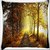 Snoogg Alone Path In Forest Digitally Printed Cushion Cover Pillow 16 x 16 Inch