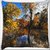 Snoogg Small Lake In Forest Digitally Printed Cushion Cover Pillow 16 x 16 Inch