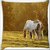 Snoogg Colorful White Horse Digitally Printed Cushion Cover Pillow 16 x 16 Inch