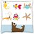 Snoogg  background with sea animal Digitally Printed Cushion Cover Pillow 16 x 16 Inch