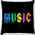 Snoogg Music Digital Digitally Printed Cushion Cover Pillow 16 x 16 Inch
