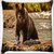 Snoogg Bear From The River Digitally Printed Cushion Cover Pillow 16 x 16 Inch