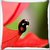 Snoogg Beatel On Red Leaves Digitally Printed Cushion Cover Pillow 16 x 16 Inch