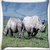 Snoogg Pair Of Rhino Digitally Printed Cushion Cover Pillow 16 x 16 Inch