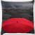 Snoogg Red Umbrella Digitally Printed Cushion Cover Pillow 16 x 16 Inch