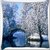 Snoogg Frozen Tree By Lake Side Digitally Printed Cushion Cover Pillow 16 x 16 Inch