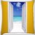 Snoogg Beach And Window Digitally Printed Cushion Cover Pillow 16 x 16 Inch