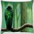 Snoogg Green Feathered Bird Digitally Printed Cushion Cover Pillow 16 x 16 Inch