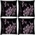 Snoogg Pack Of 4 Grey Flower Digitally Printed Cushion Cover Pillow 8 X 8 Inch