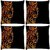 Snoogg Pack Of 4 Fury Tiger Digitally Printed Cushion Cover Pillow 8 X 8 Inch