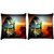 Snoogg Pack Of 2 Astronauts Mask Digitally Printed Cushion Cover Pillow 8 X 8 Inch
