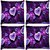 Snoogg Pack Of 4 Purple Hearts Digitally Printed Cushion Cover Pillow 8 X 8 Inch