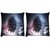 Snoogg Pack Of 2 Black Circle With Sharp Edges Digitally Printed Cushion Cover Pillow 8 X 8 Inch