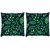 Snoogg Pack Of 2 Green Leaves Digitally Printed Cushion Cover Pillow 8 X 8 Inch