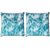 Snoogg Pack Of 2 Abstract Blue Glasses Digitally Printed Cushion Cover Pillow 8 X 8 Inch