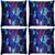 Snoogg Pack Of 4 Colorful Blocks Digitally Printed Cushion Cover Pillow 8 X 8 Inch