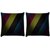 Snoogg Pack Of 2 Multiocolor Strips Digitally Printed Cushion Cover Pillow 8 X 8 Inch