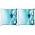 Snoogg Pack Of 2 Glitter Garland Blue Christmas Ornaments Digitally Printed Cushion Cover Pillow 8 X 8 Inch