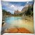 Snoogg Rocks In The Lake Digitally Printed Cushion Cover Pillow 24 X 24 Inch
