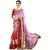 Triveni Pink Georgette Lace Saree With Blouse