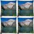 Snoogg Pack Of 4 Abstract White Mountain Digitally Printed Cushion Cover Pillow 10 x 10 Inch