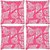Snoogg Pack Of 4 Pink Pattern Digitally Printed Cushion Cover Pillow 10 x 10 Inch
