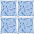 Snoogg Pack Of 4 Blue Z Digitally Printed Cushion Cover Pillow 10 x 10 Inch