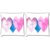 Snoogg Pack Of 2 Pink Love Digitally Printed Cushion Cover Pillow 10 x 10 Inch