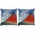 Snoogg Pack Of 2 Fountain Lava Digitally Printed Cushion Cover Pillow 10 x 10 Inch