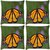 Snoogg Pack Of 4 Monarch Butterfly Digitally Printed Cushion Cover Pillow 10 x 10 Inch