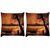 Snoogg Pack Of 2 Evening Lake View Digitally Printed Cushion Cover Pillow 10 x 10 Inch