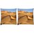 Snoogg Pack Of 2 Sunny Desert Digitally Printed Cushion Cover Pillow 10 x 10 Inch
